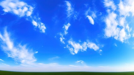 Obraz na płótnie Canvas Panorama sky with clouds on a sunny day. Beautiful cirrus cloud.