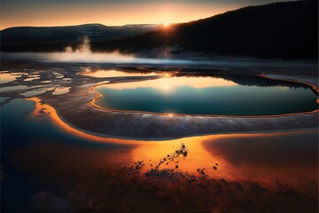 Fototapeta premium Grand Prismatic Spring, Wyoming, USA