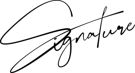 Handwritten signature for signed papers and documents. Random fake signature blank template - obrazy, fototapety, plakaty