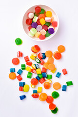 doces, balas coloridas