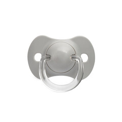New light grey baby pacifier isolated on white