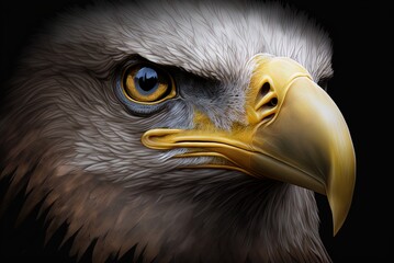 Fototapeta majestic bald eagle with see-through eyes. Generative AI obraz