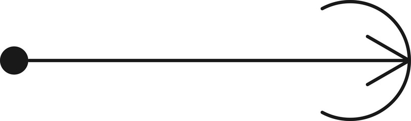 Arrow symbol. Turn right. Transparent flat design element.