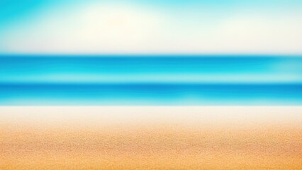 Fototapeta na wymiar Blur tropical beach with bokeh sunlight wave abstract background.