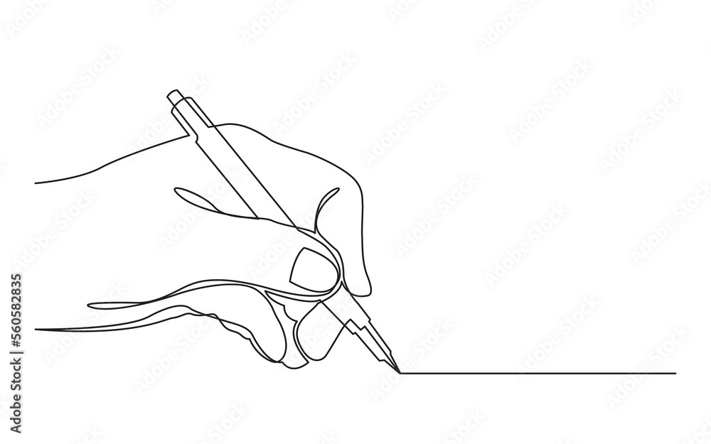 Poster continuous line drawing hand drawing line with pen - png image with transparent background