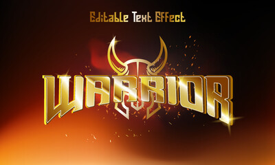 3D Warrior editable vector text effect