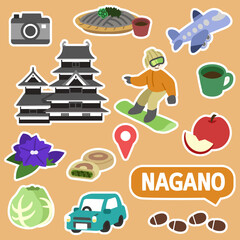長野のアイコン　線無し　フチ付き