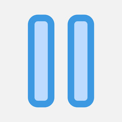 Pause icon in blue style about multimedia, use for website mobile app presentation