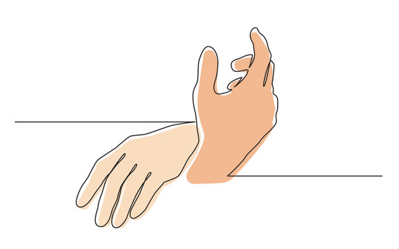 continuous line drawing two hands touching each other in color - PNG image with transparent background
