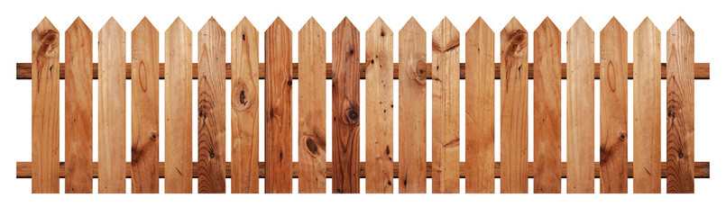 Empty brown wooden fence on transparent backgtound. - Powered by Adobe