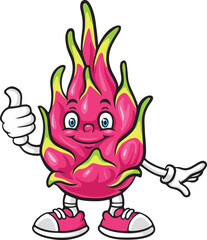 Cartoon dragon fruit mascot character