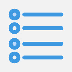 List icon in blue style about multimedia, use for website mobile app presentation