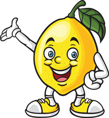 Cartoon lemon mascot character