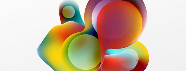 Fluid abstract background, round shapes and circle flowing design for wallpaper, banner, background or landing