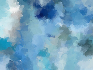 Fototapeta na wymiar Abstract art background Oil painting on canvas minimalis design blue colorful