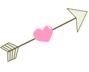 Heart arrow vector for Valentine's card design