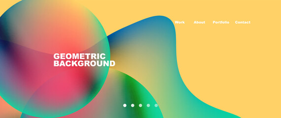 Flowing gradient colors and round elements and circles. Vector illustration for wallpaper, banner, background, leaflet, catalog, cover, flyer