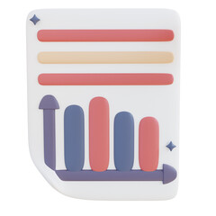 3D Illustration data chart document