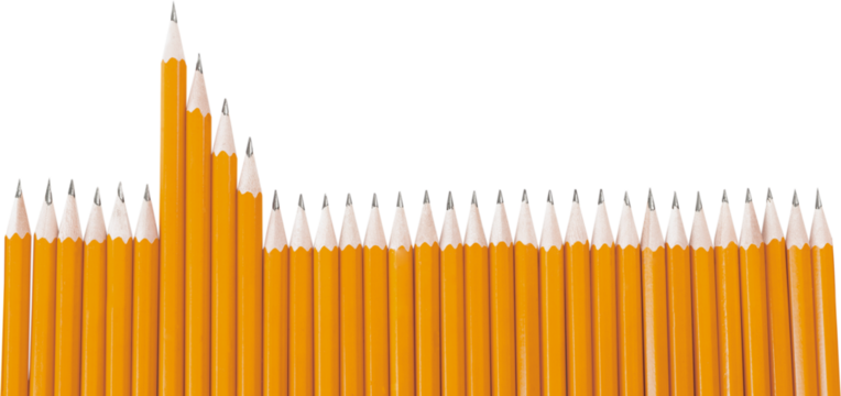 Pencils sharpened pencils in a row pencil leadership individuality yellow