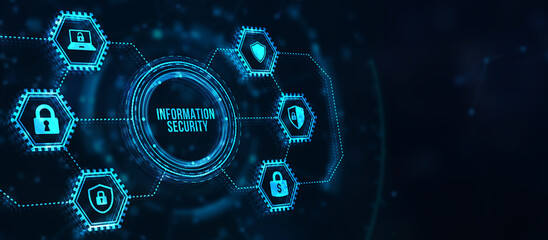 Internet, business, Technology and network concept. Cyber security data protection business technology privacy concept. 3d illustration