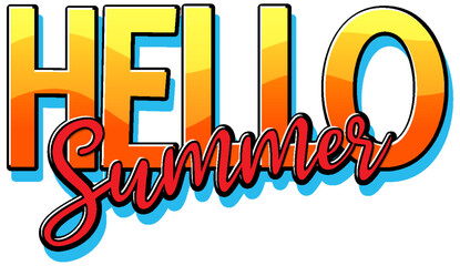 Hello summer text for banner or poster design