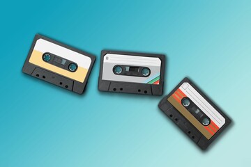 Old retro Audio cassette on the desk