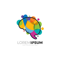 Brain logo design illustration, Education logo