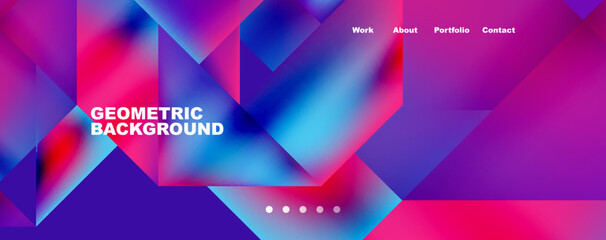 Trendy minimal geometric composition abstract background. Triangle fluid bright colors backdrop. Vector Illustration For Wallpaper, Banner, Background, Card, Book Illustration, landing page