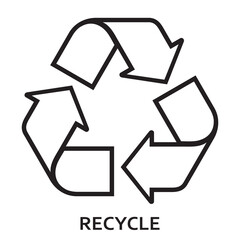 Recycle reuse reduce symbol icon, Vector