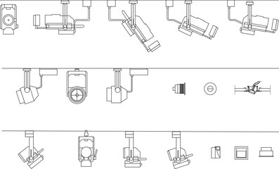 sketch vector illustration of spotlight detail from above