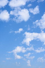 White cloud on the blue sky at a beautiful time of the day