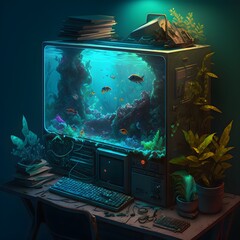 Aquarium Computer (Generative A.I. Illustration)