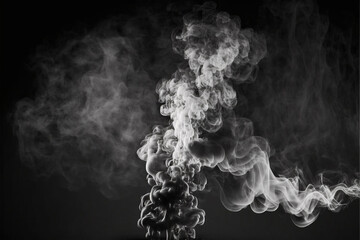 Ethereal White Smoke on a Dark Background: Detailed Close-Up
