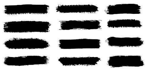 Brush strokes vector collection