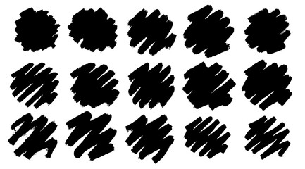 Round circle brush stroke vector collection