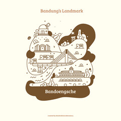 Bandung's landmark in one illustration