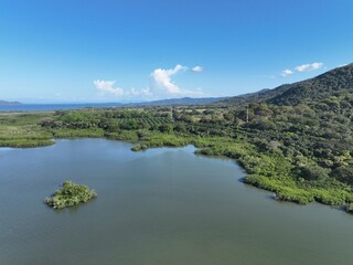 Tropical islands and mangrove in the Golfo de Nicoya, Isla Venado, in the Pacific coast of Costa Rica