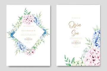 Beautiiful Floral Hydrangea Wedding Invitation Card 