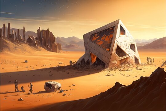 sci-fi construction in the desert