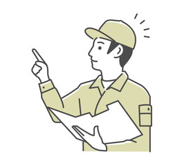 Vector illustration of a male worker doing regular inspection