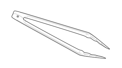 The best Fried Tongs, outline simple flat icon, vector illustration in trendy design style. Modern Cooking Utensils, Kitchenware. Editable graphic resources for many purposes.