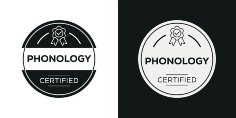 Fototapeta na wymiar Creative (Phonology) Certified badge, vector illustration.