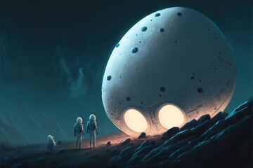 Astronauts find an alien egg