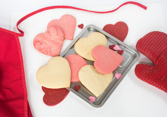 Unfrosted Pink, Cream and Marbled Valentine Sugar Cookies