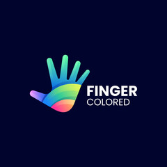 Vector Logo Illustration Finger Gradient Colorful Style