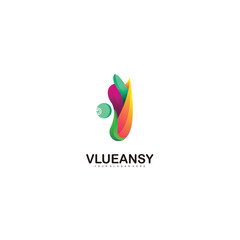 Fototapeta premium butterfly with sun logo template illustration design