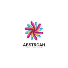 flower logo abstract design illustration template