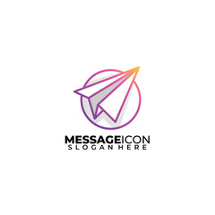paper airplane logo icon design line art