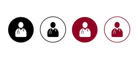 doctor icon set. doctor icon in flat style.
