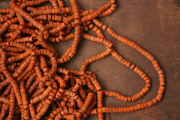 A pile of Earth Tone color Beads for background